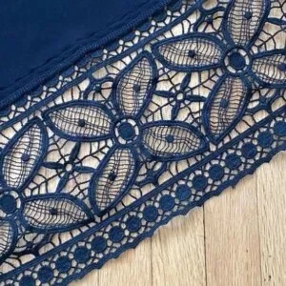 NY Collection Open Front Lace Trim Black 3/4 Sleeve Kimono Cardigan Size S - Picture 7 of 10